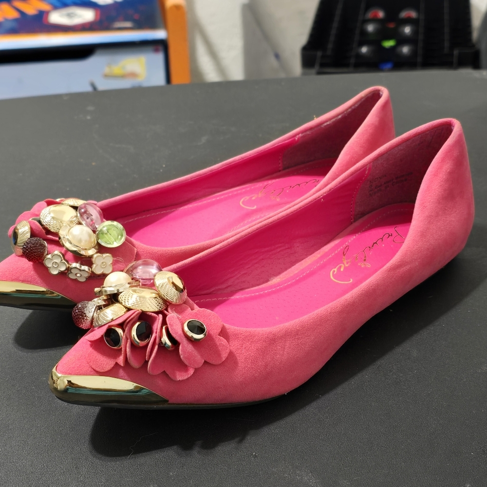 Fuchsia Ballerina Flats Shoes sz 7 - Picture 2 of 12